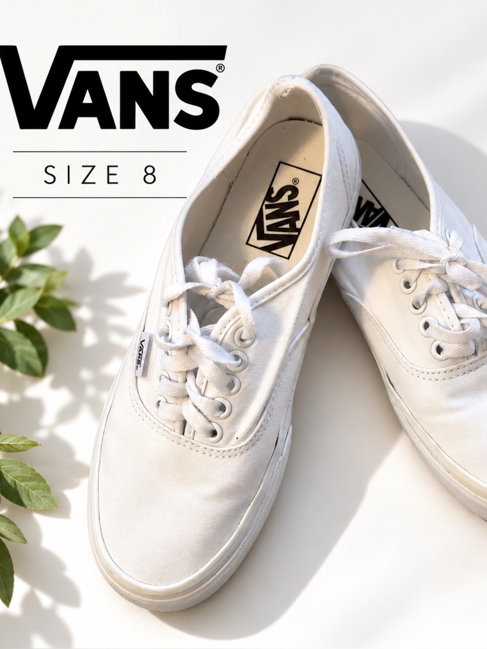 Vans Off The Wall White Lace Up Sneakers Women’s 8 Men’s 6.5